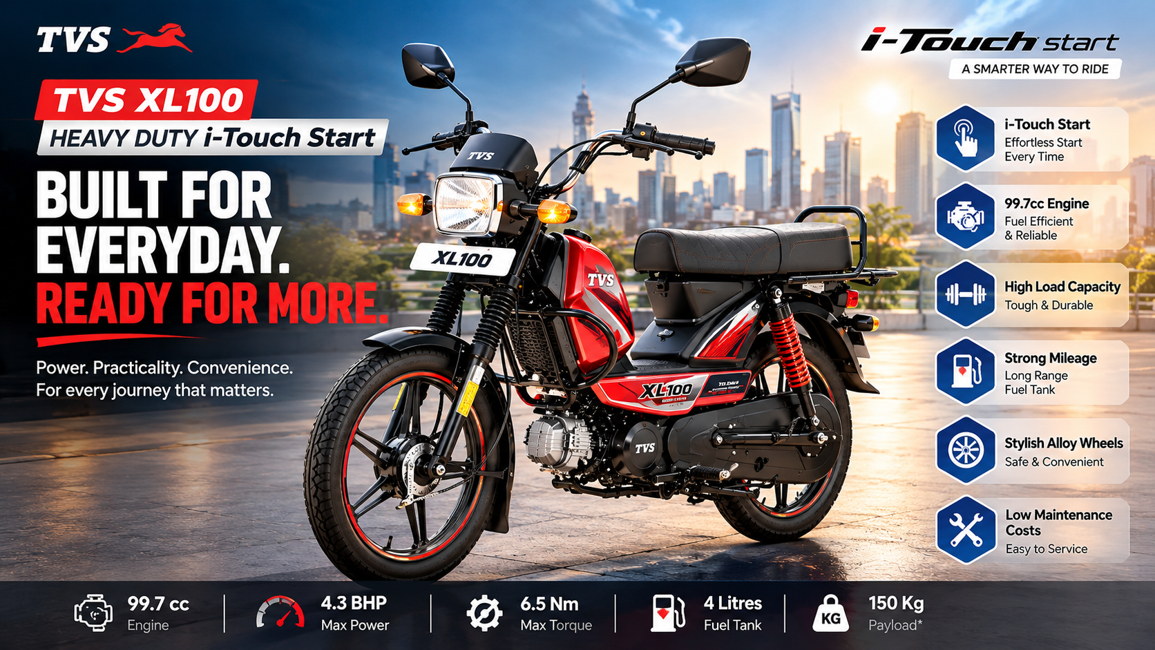 TVS XL100 Heavy Duty i-Touchstart